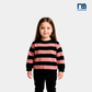 Girls Striped Round Neck Top – Pink & Black