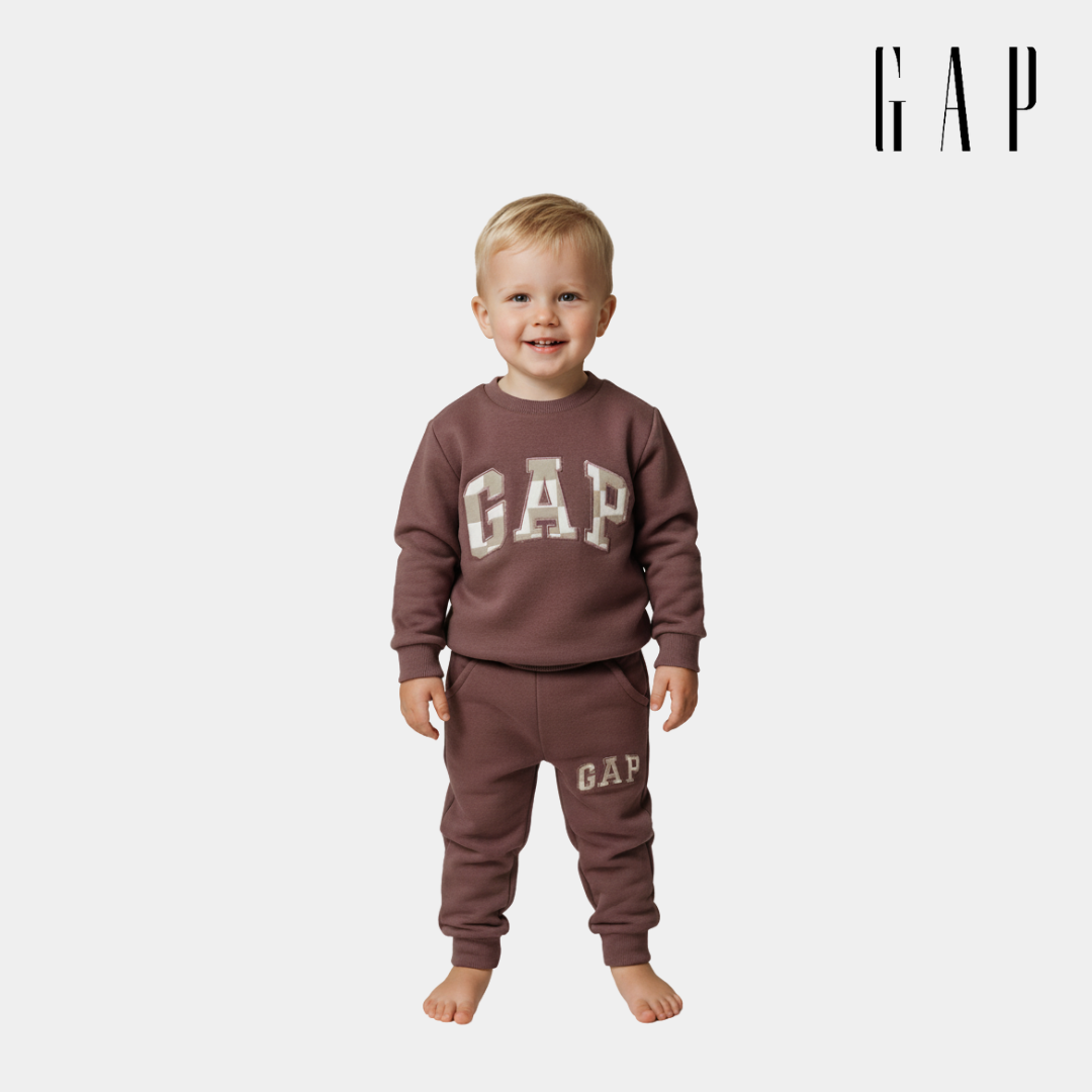 Baby Brown Sweatshirt & Jogger Tracksuit Set (2-Piece)