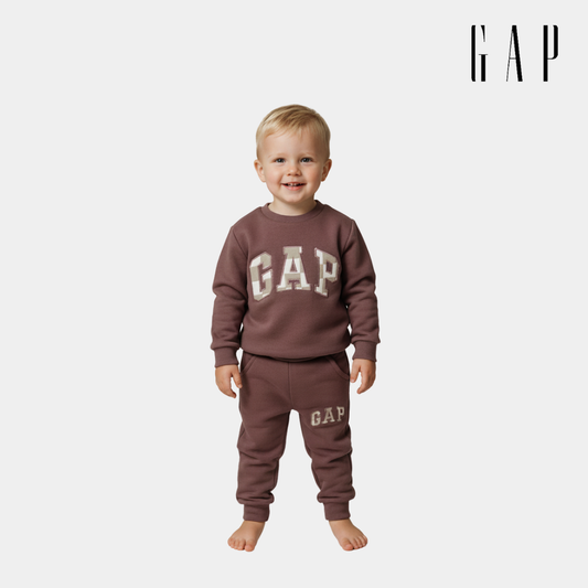 Baby Brown Sweatshirt & Jogger Tracksuit Set (2-Piece)