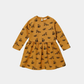 Girls Animal Print Long Sleeve Frok – Mustard