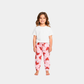 Girls Strawberry Print Pink Cotton Joggers