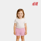 Baby Girls Snap Shorts - Baby Pink Color
