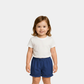 Baby Girls Organic Cotton Ruffle Shorts - True Navy Color