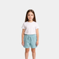 Girls Cotton Shorts – Sea Green