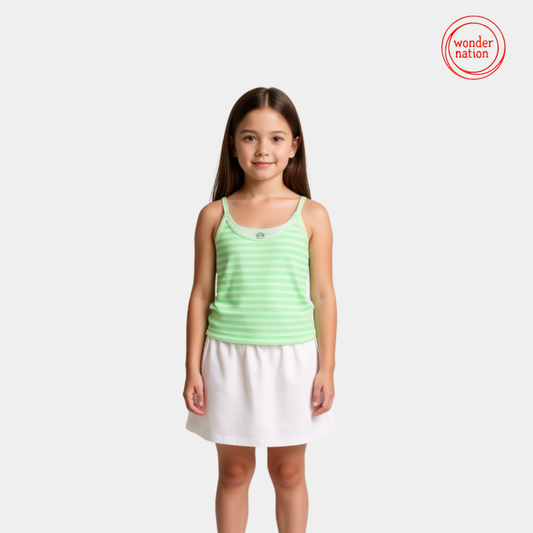 Toddler Girls Cotton Camisole Pack - 4 Colors (Purple, Pink, Green, White)