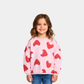 Girls Strawberry Print Pink Sweatshirt