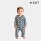 Baby Footless Sleepsuit – Cornflower Blue Daisy Print