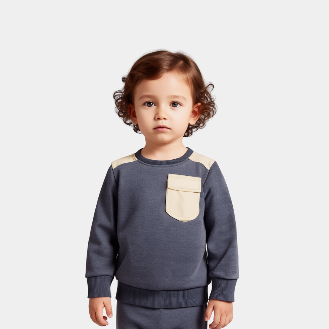 Boys Contrast Pocket Sweatshirt – Softy & Warmy