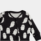 Baby Unisex Sleepsuit – Black with Ghost Print