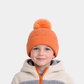 Orange Woolen Cap with Cloth-Like Inner Material