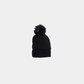 Black Woolen Cap with Cloth-Like Inner Material