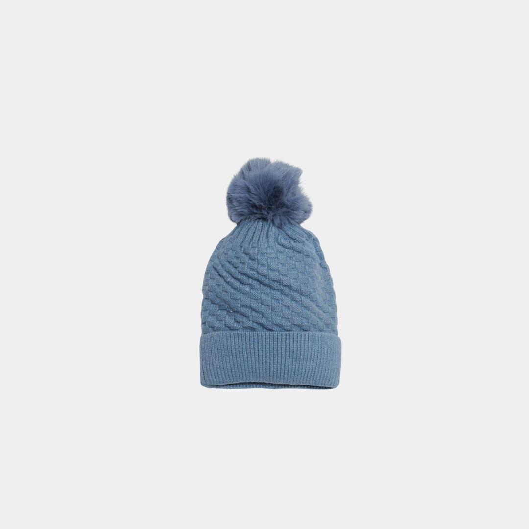 Blue Woolen Cap with Cloth-Like Inner Material