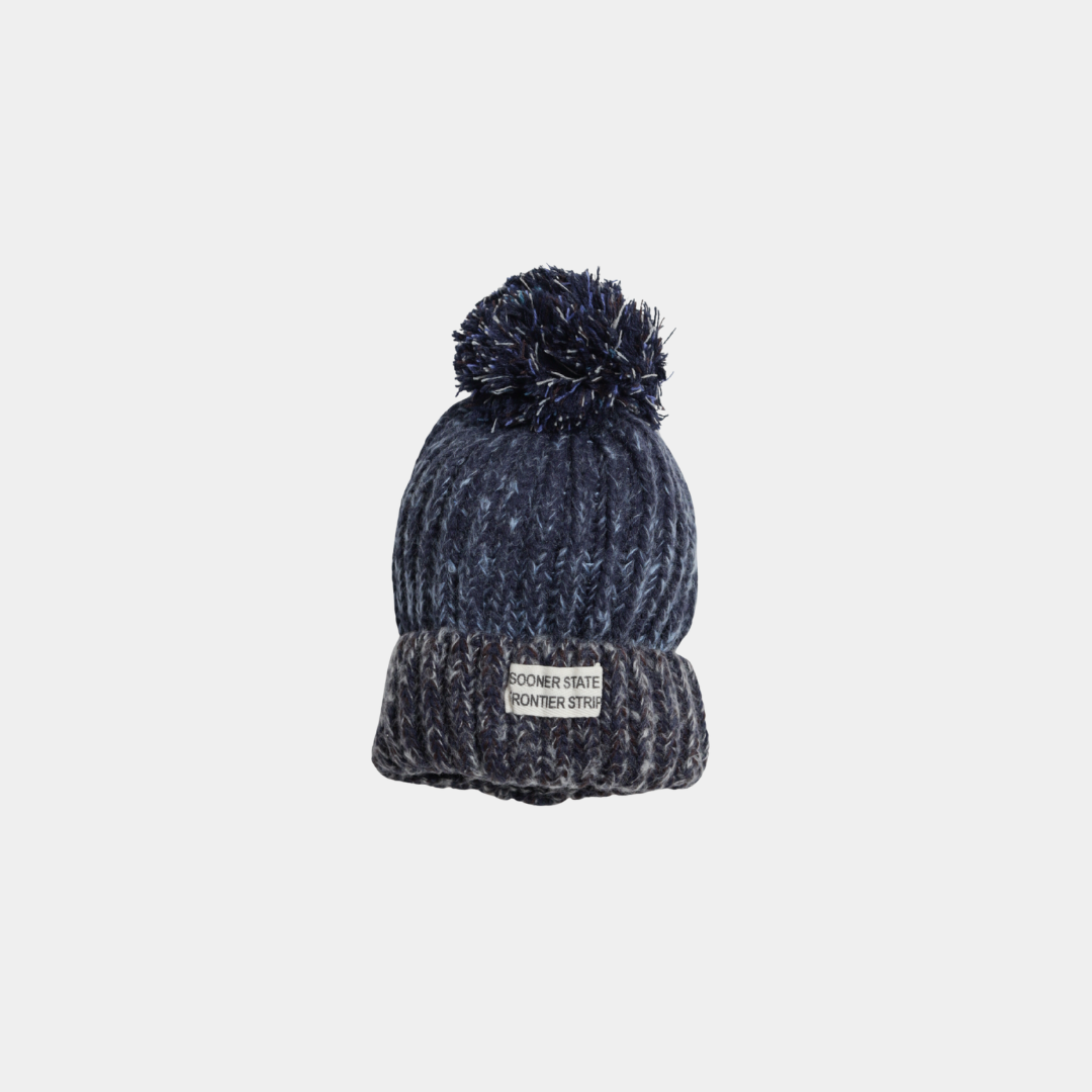 Charcoal Grey & Blue Woolen Cap | Warm Two-Tone