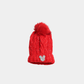 Red Woolen Cap with Luxe Fur Lining