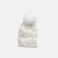 Off-White Woolen Cap with Cloth-Like Inner Material