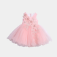 Girls Blush Pink Party Frock – Floral Net Design