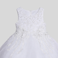 Girls White Pearl Embellished Party Frock