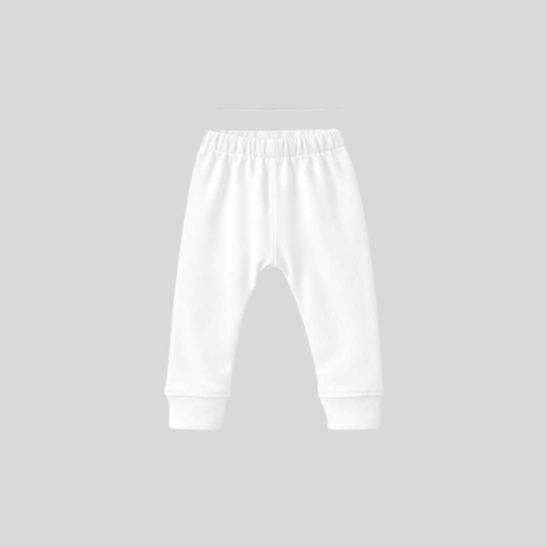 Kids Pure White Thermal Suit – Soft Winter Two-Piece Set