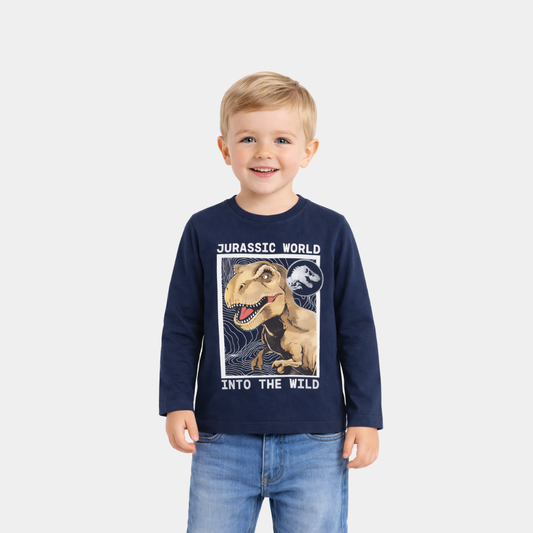 Boys Dinosaur Long Sleeve Tee – Soft Cotton Graphic Top