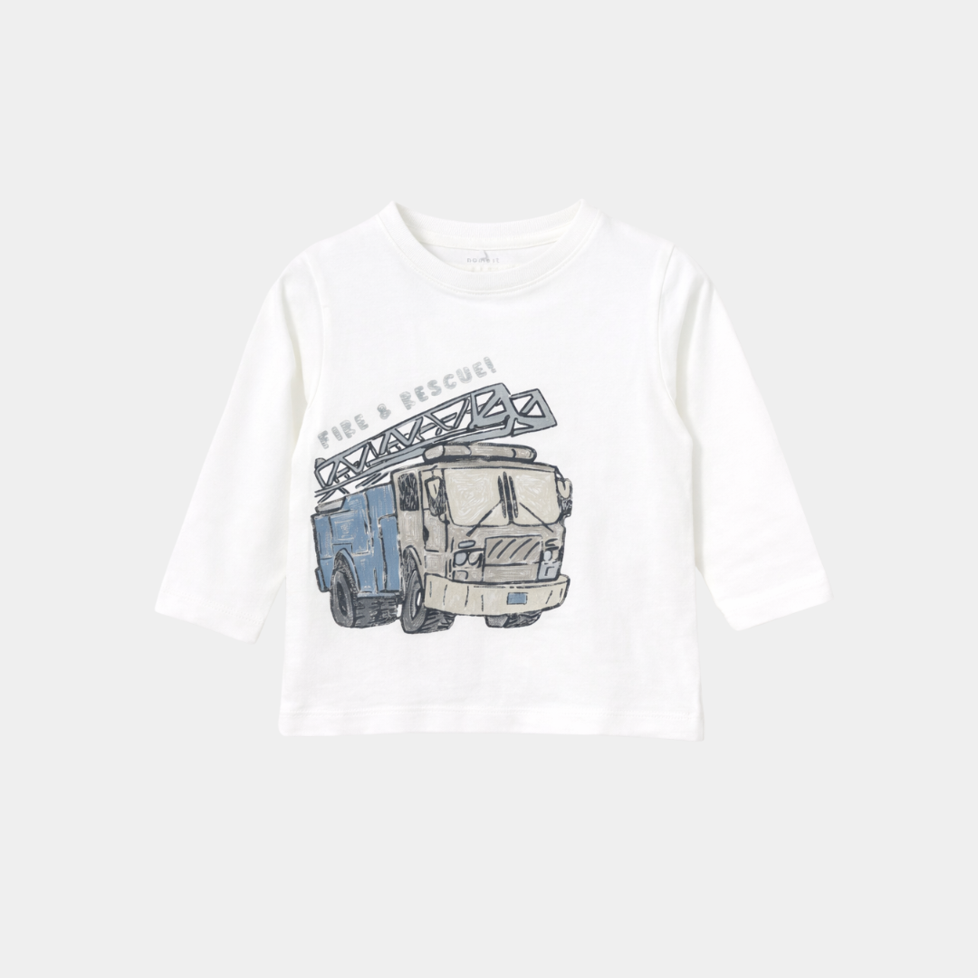 Kids “Fire & Rescue” White Long Sleeve T-Shirt