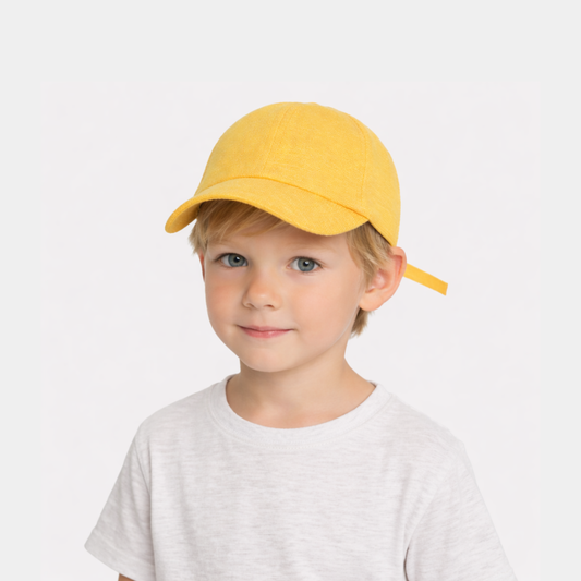 KIDKO Yellow Cotton Baseball Cap for Kids