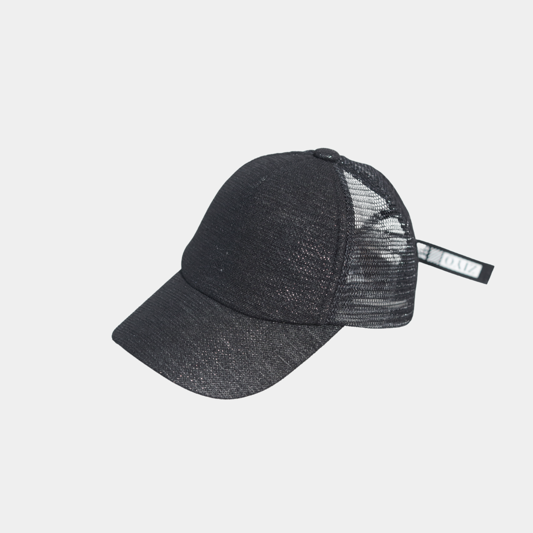 KIDKO Kids Black Glitter Mesh Cap