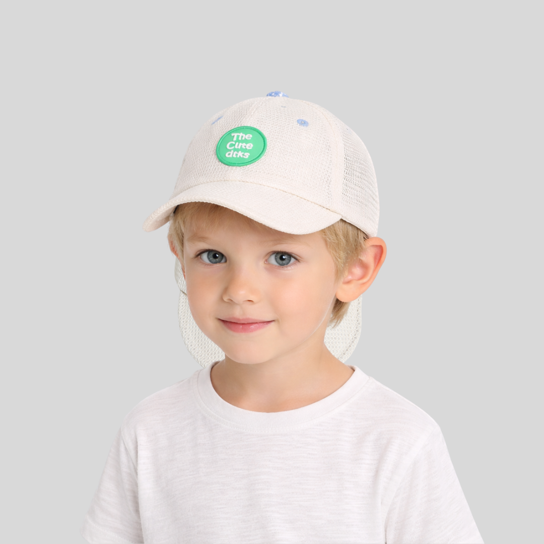 KIDKO White Mesh Baseball Cap for Kids