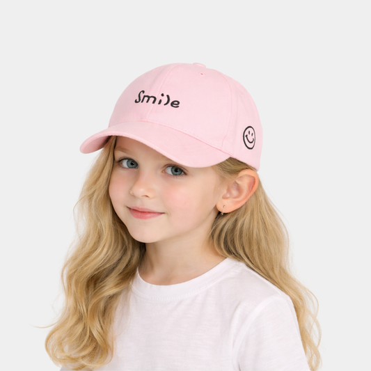 KIDKO Pink “Smile” Baseball Cap for Kids