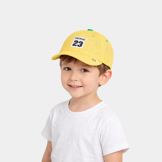 KIDKO Sports Number Mesh Baseball Cap for Kids – Yellow