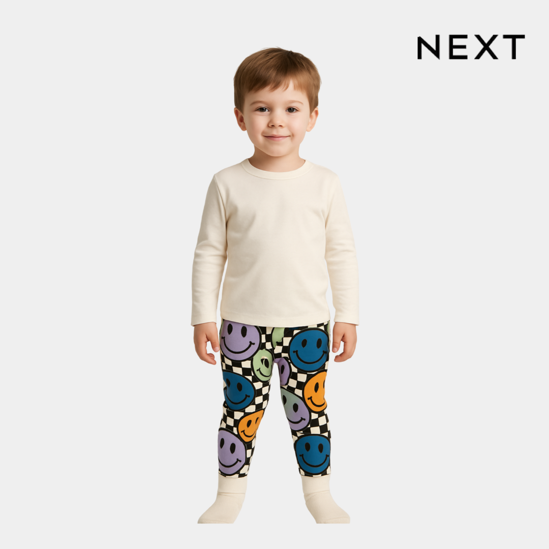 Boys Smiley Printed Trouser – Multicolor