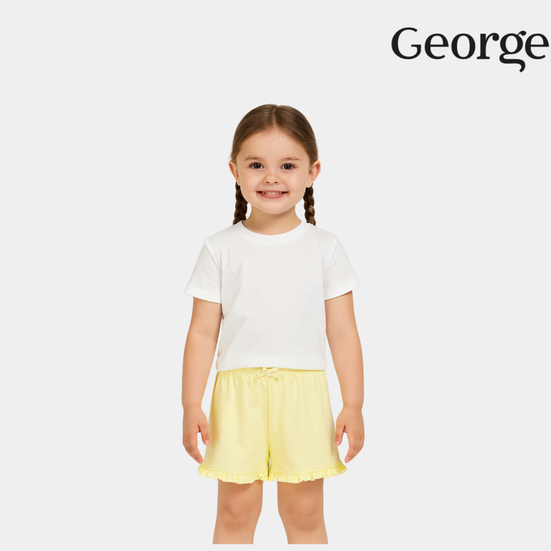 Baby Girls Cotton Pajama Shorts - Yellow Color