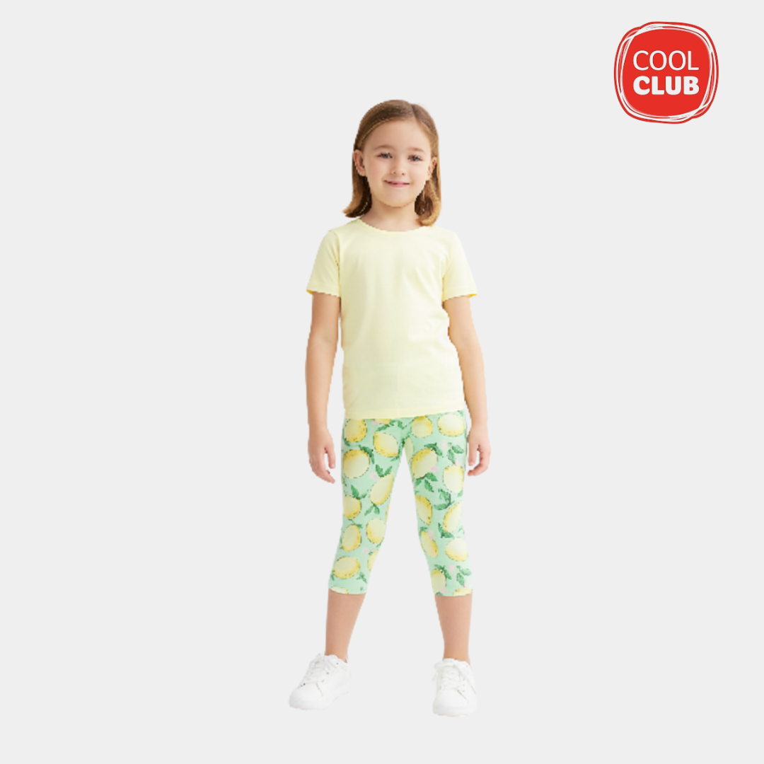 Girls Printed Capri Tights- mango Print