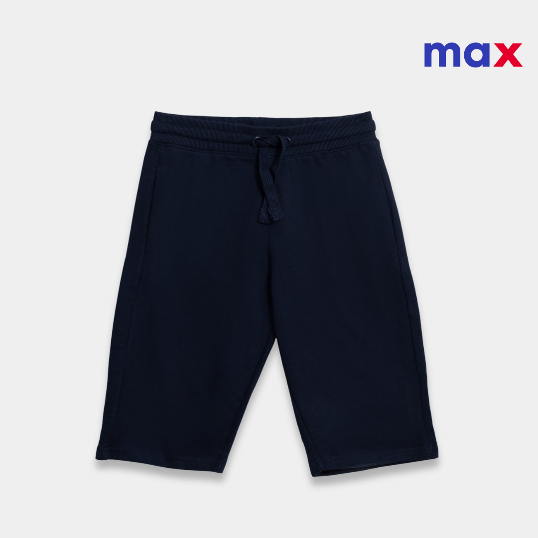 Boys Cotton Shorts - Navy Blue Color