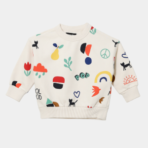 Boys Cream POP Print Sweatshirt