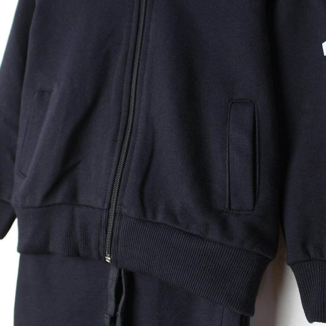 Boys Zipper Hood Tracksuit – Black - KIDKO