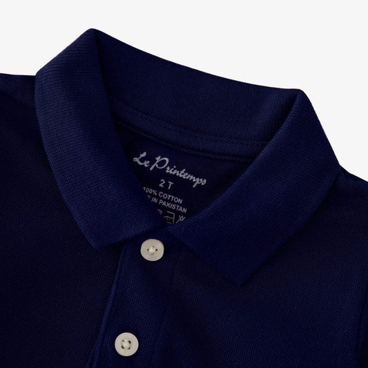 Boys Navy Blue Polo Shirt - Dinosaur - KIDKO