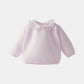 Girls Soft Pink Ruffle Collar Sweatshirt
