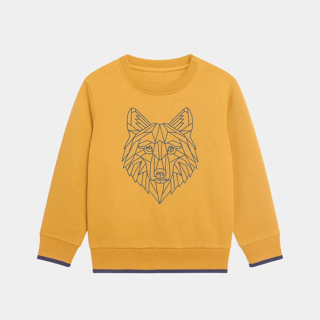 Boys Mustard Wolf Graphic Sweatshirt