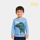 Boys Blue Full Sleeves Shirt with Dinosaur Print – Casual Kids Wear