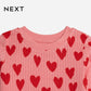 Girls’ Organic Cotton Shirt – Pink with Heart Print - KIDKO
