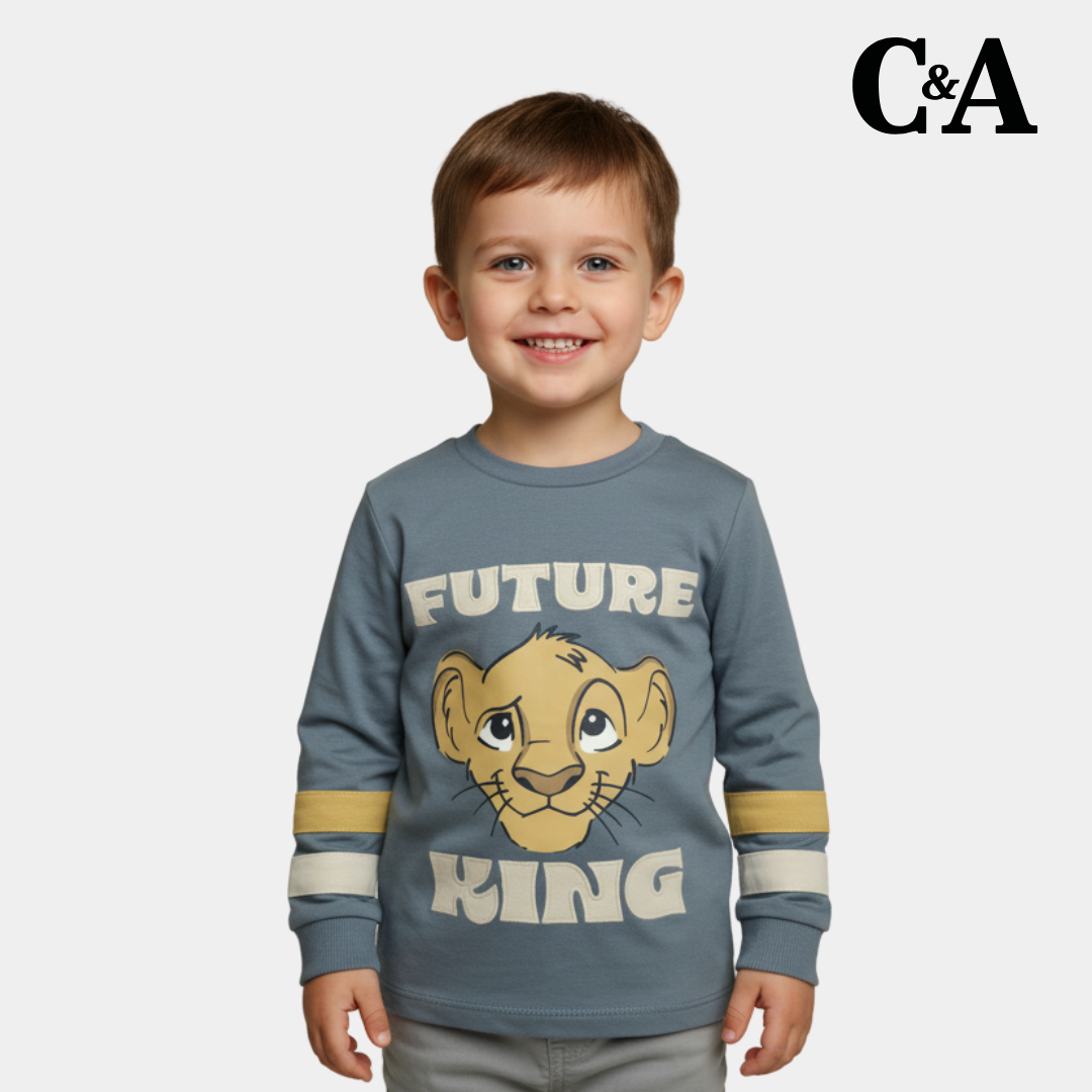Boys Sweatshirt – Blue "Future King" Lion Print