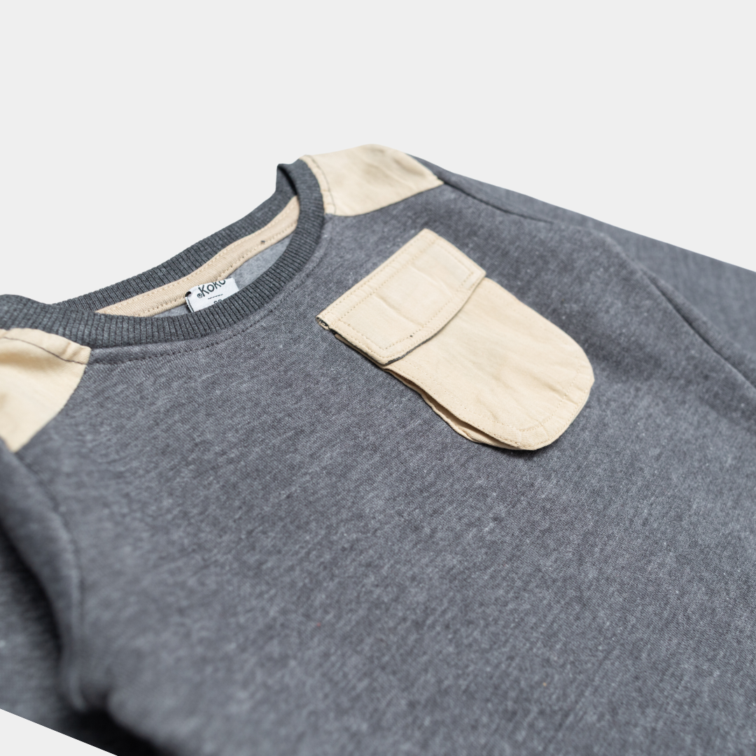 Boys Contrast Pocket Sweatshirt – Softy & Warmy