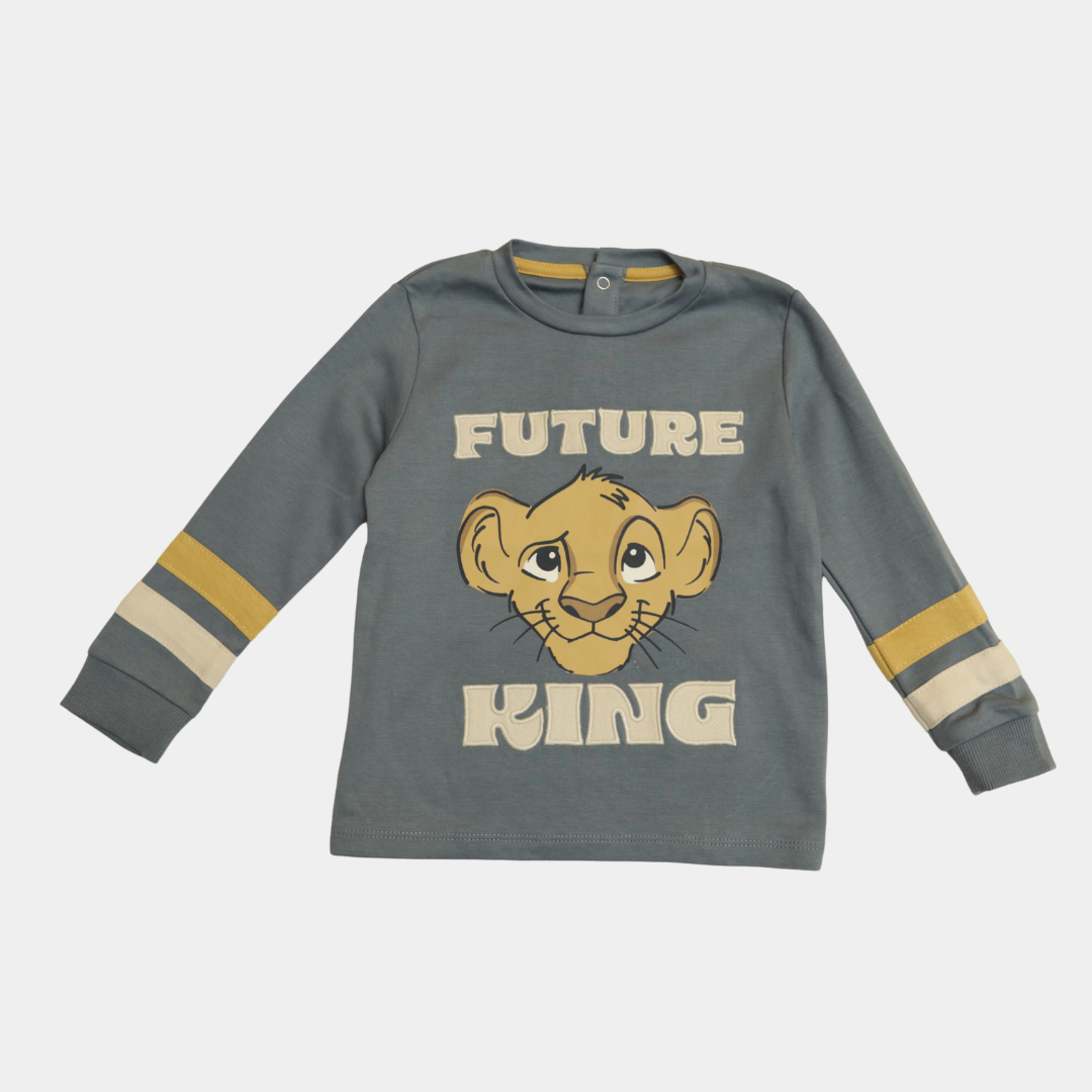 Boys Sweatshirt – Blue "Future King" Lion Print